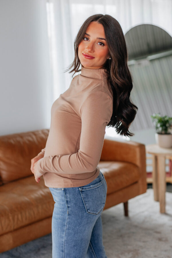 Cene Mock Neck Top - Camel - Image 3