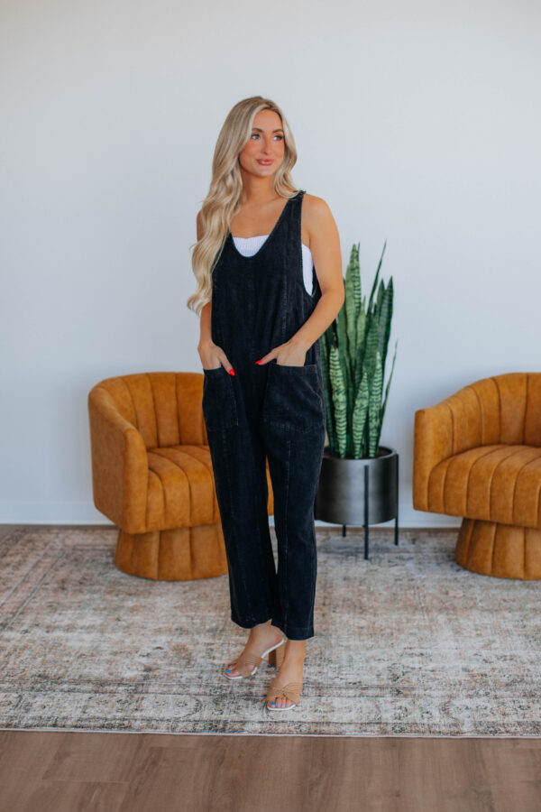 Coleman Corduroy Overalls - Black - Image 4