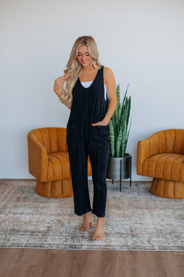 Coleman Corduroy Overalls - Black - Image 3