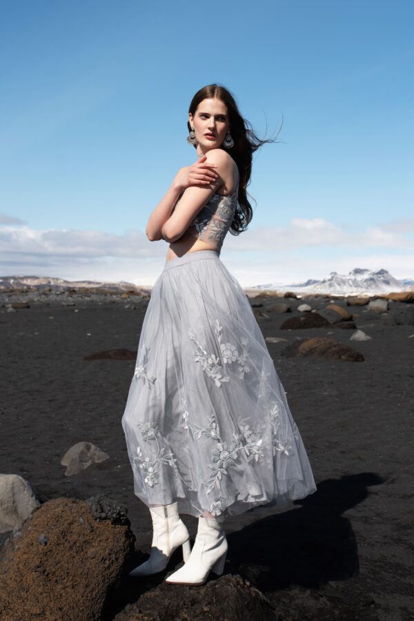 Ribbon Embroidered Maxi Skirt - Image 9