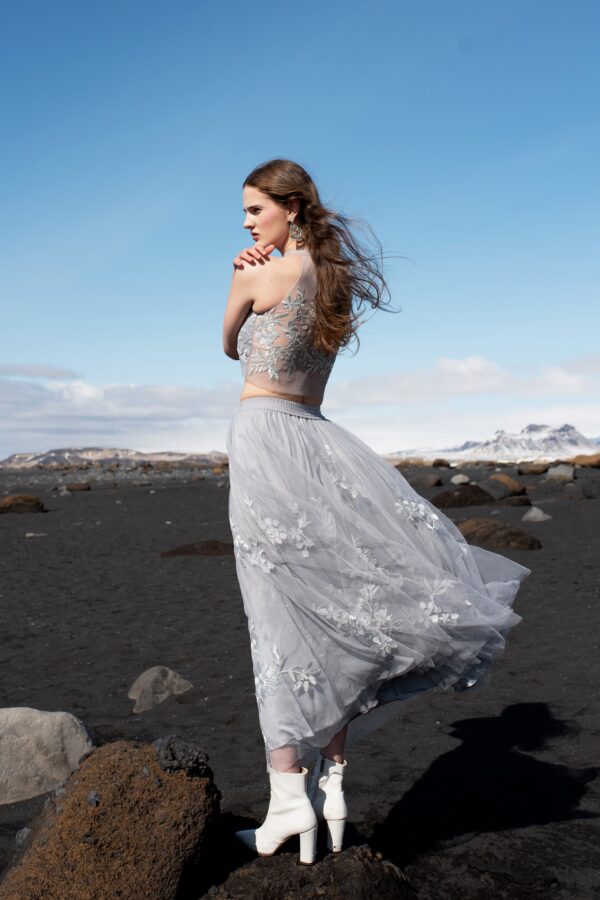 Ribbon Embroidered Maxi Skirt - Image 10