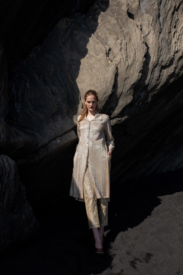 High Waisted Gota Embroidered Pant - Image 7