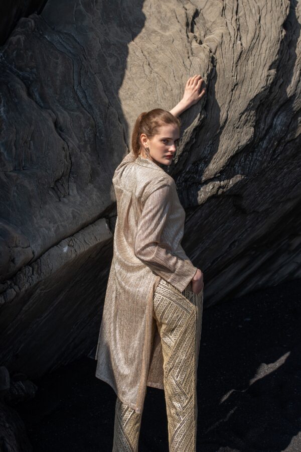 High Waisted Gota Embroidered Pant - Image 5