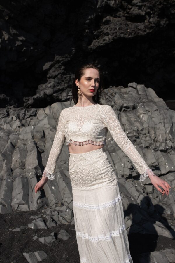 Embroidered Pearl Fringed Top - Image 4