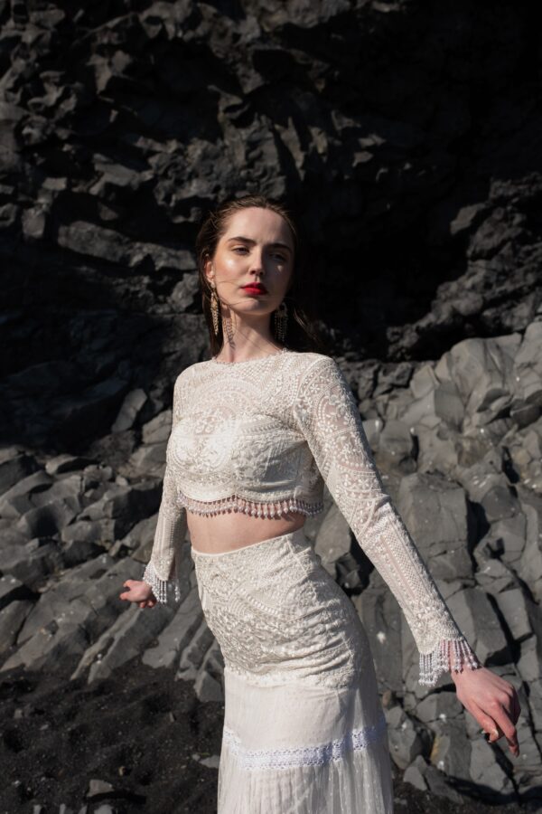 Embroidered Pearl Fringed Top - Image 5