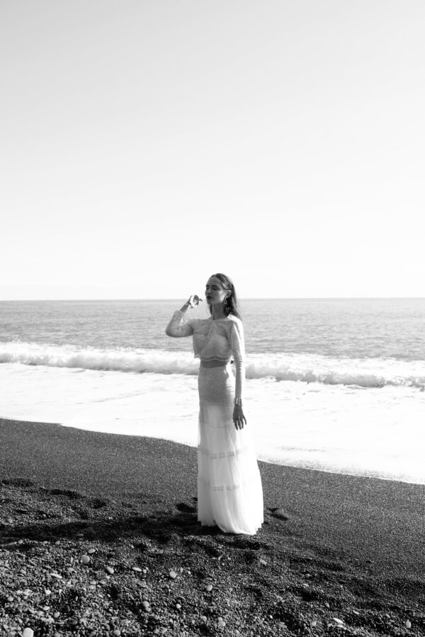 White on White Embroidered Flared Tulle Skirt - Image 10