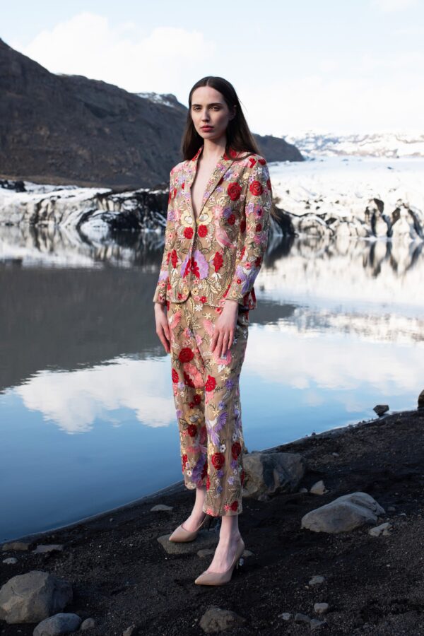 Multicolour Embroidered Floral Blazer - Image 7