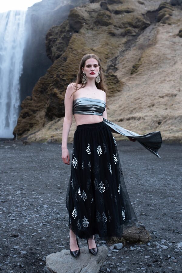 Metallic Applique Maxi Skirt - Image 4