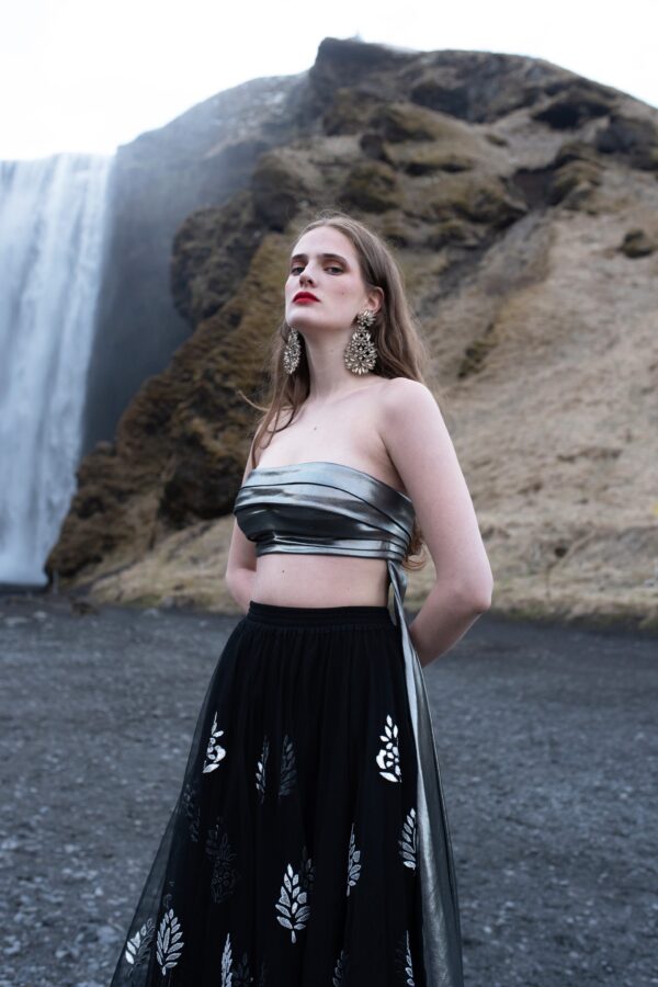 Metallic Applique Maxi Skirt - Image 7