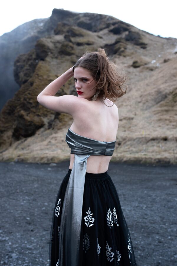 Draped Metallic Bandeau Top - Image 5