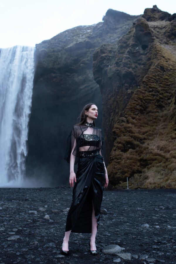 Mirrorwork Organza Cape - Image 9