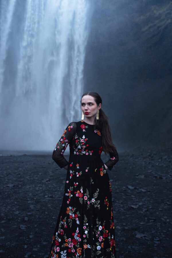 Multi Floral Embroidered Gown - Image 6