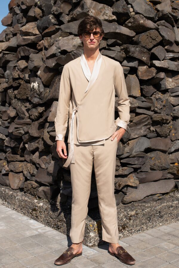 Beige Side Tie Set
