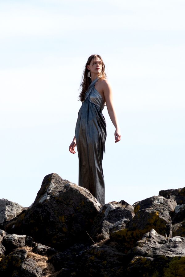 Metallic Block Halter Gown - Image 8