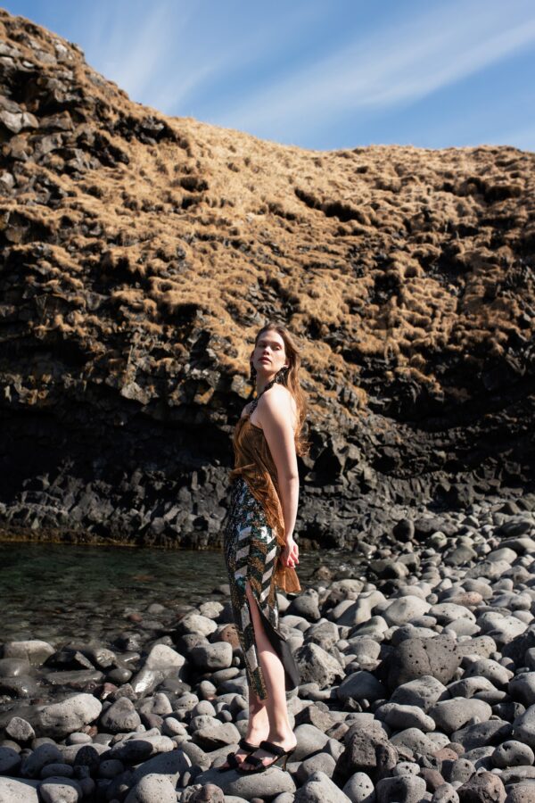 Drape & Chain Lamé Top - Image 10