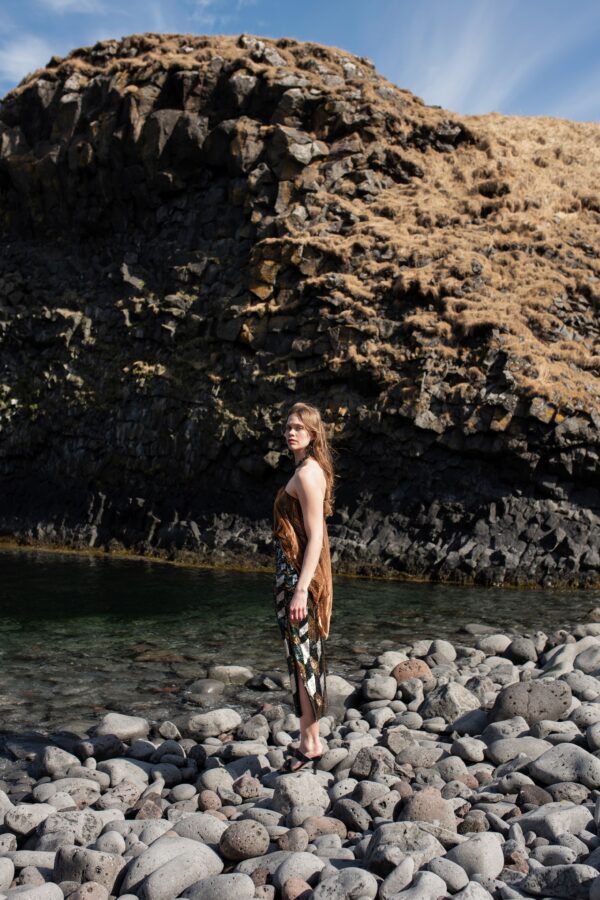 Drape & Chain Lamé Top - Image 11
