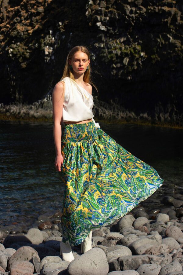 Fit & Flair Paisley Skirt - Image 4