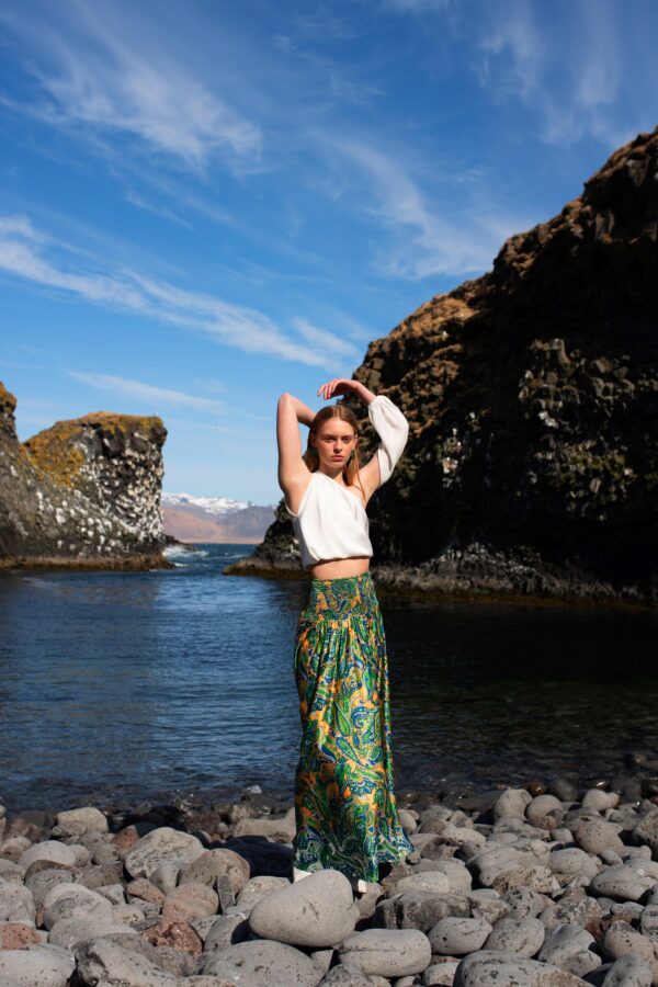 Fit & Flair Paisley Skirt - Image 7