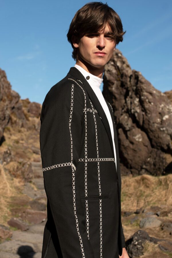 Contrast Cross Stitch Jacket - Image 6