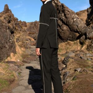 Contrast Cross Stitch Pant