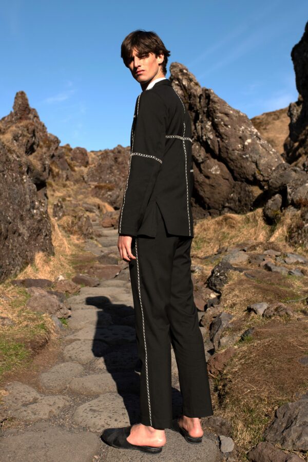Contrast Cross Stitch Pant