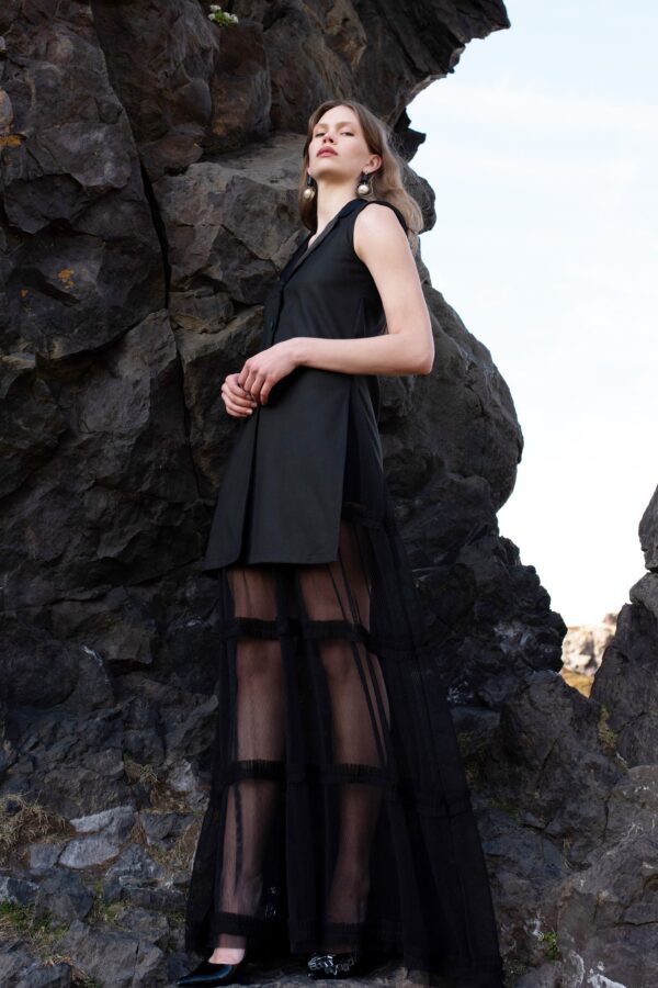 Pleated Tulle Maxi Skirt - Image 5