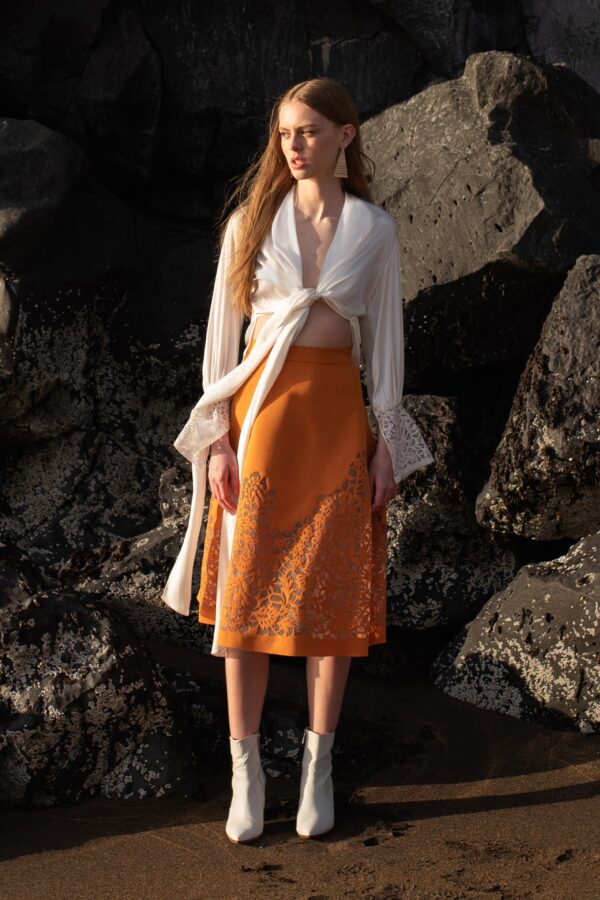 Cutwork Midi Skirt