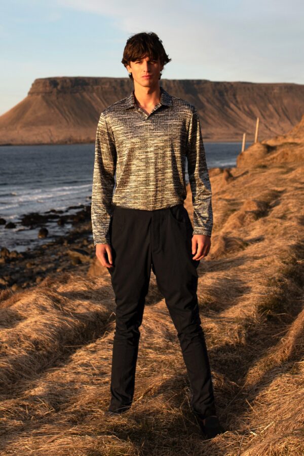 Twisted Knit Full Sleeve Polo - Image 4