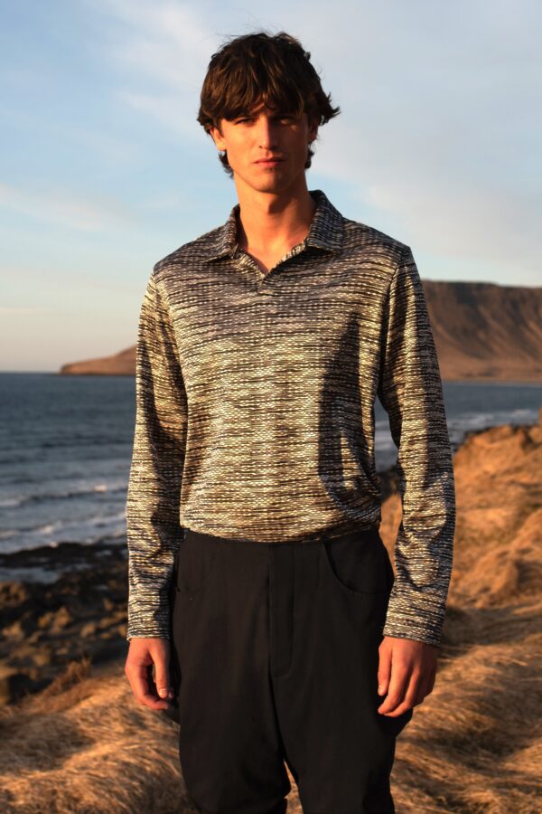 Twisted Knit Full Sleeve Polo - Image 5