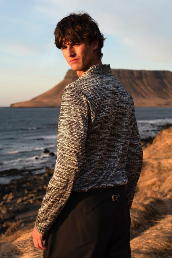 Twisted Knit Full Sleeve Polo - Image 6