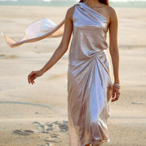 Shimmer Draped Scarf Top