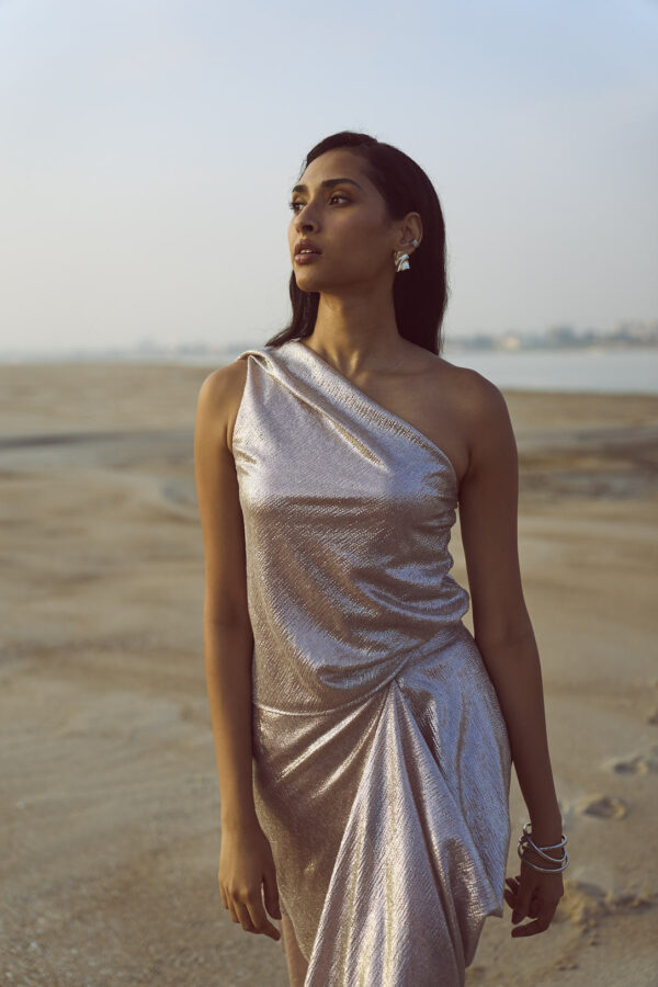 Shimmer Draped Scarf Top - Image 15