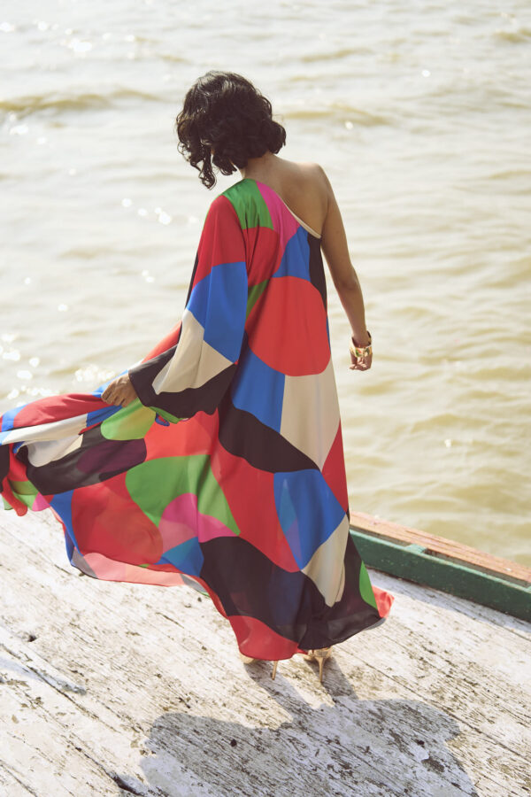 Abstract Single Sleeve Gown - Image 10