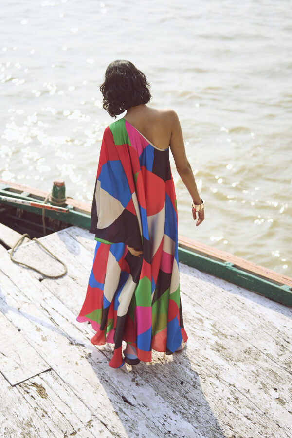 Abstract Single Sleeve Gown - Image 18