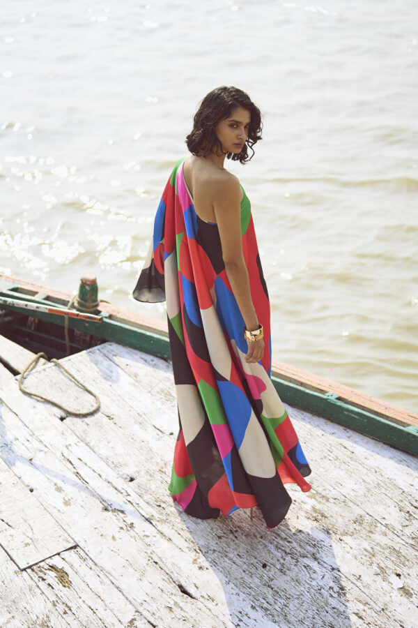 Abstract Single Sleeve Gown - Image 19