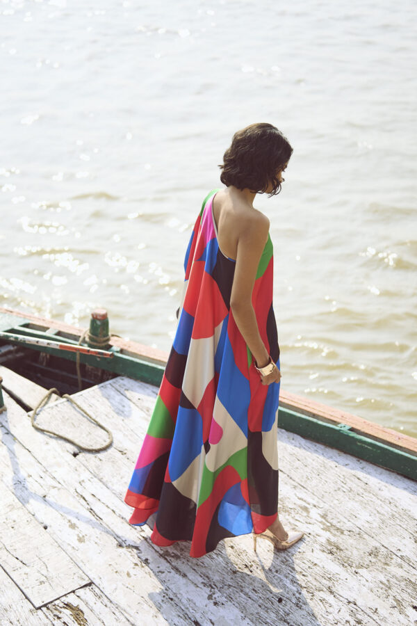 Abstract Single Sleeve Gown - Image 20