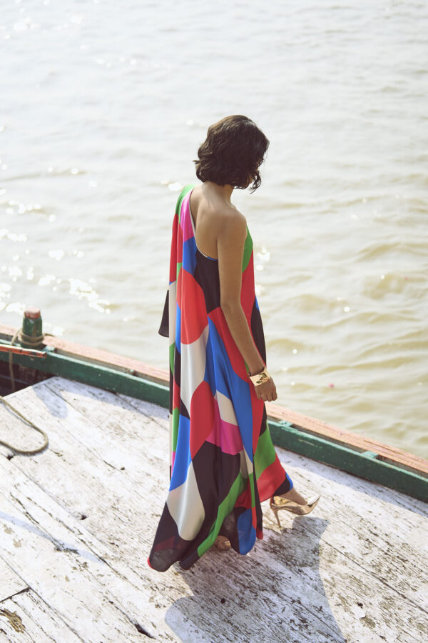 Abstract Single Sleeve Gown - Image 21