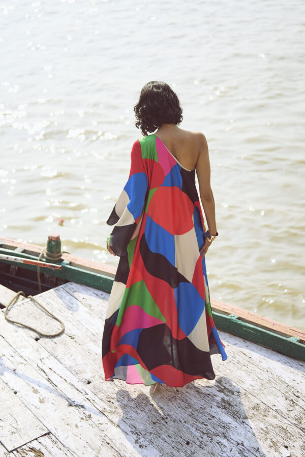 Abstract Single Sleeve Gown - Image 22
