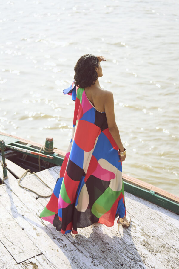 Abstract Single Sleeve Gown - Image 23