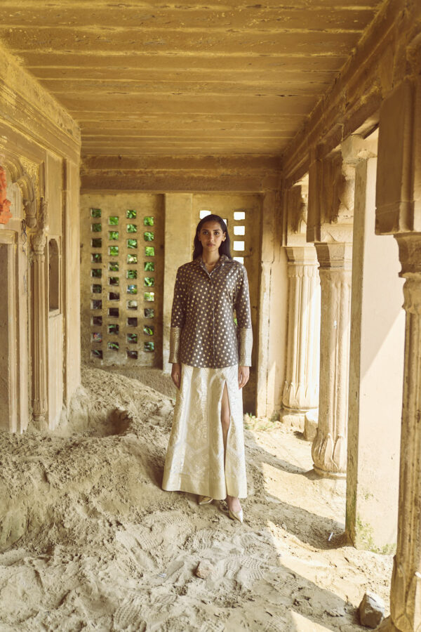 Brocade Shirt and Maxi Skirt Set - Image 5