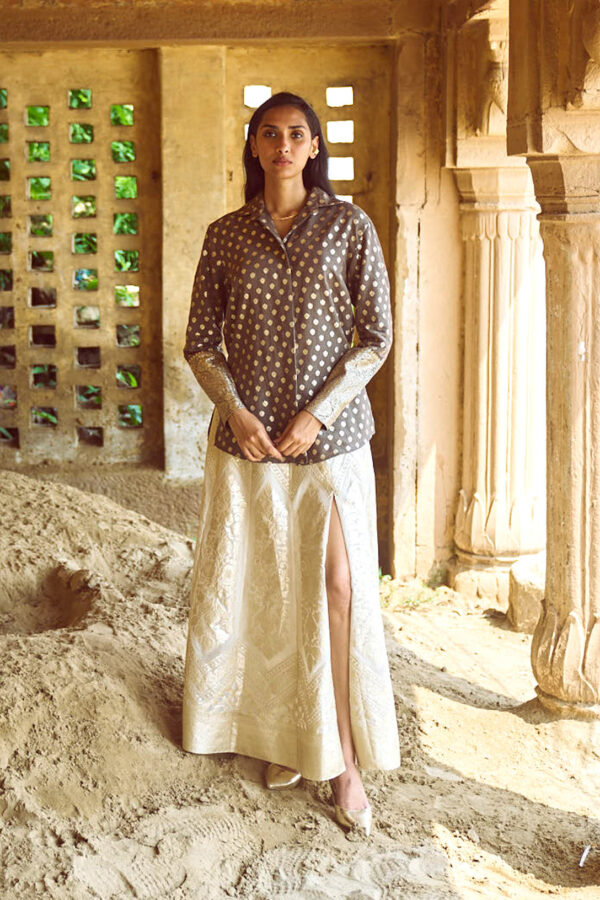 Brocade Chanderi Maxi Skirt - Image 9
