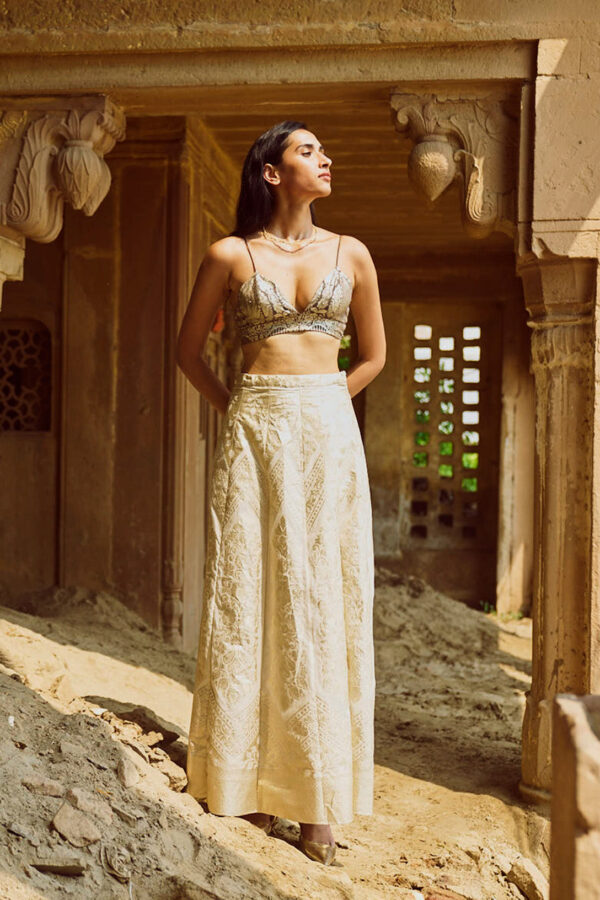 Brocade Chanderi Maxi Skirt