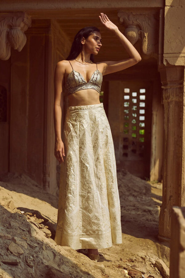 Brocade Chanderi Maxi Skirt - Image 22