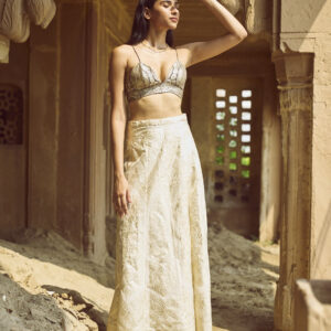 Brocade Bralette and Maxi Skirt Set