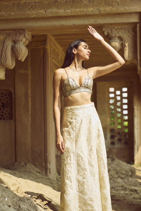 Brocade Bralette and Maxi Skirt Set - Image 6