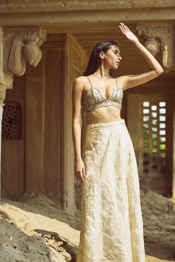 Brocade Bralette and Maxi Skirt Set - Image 7