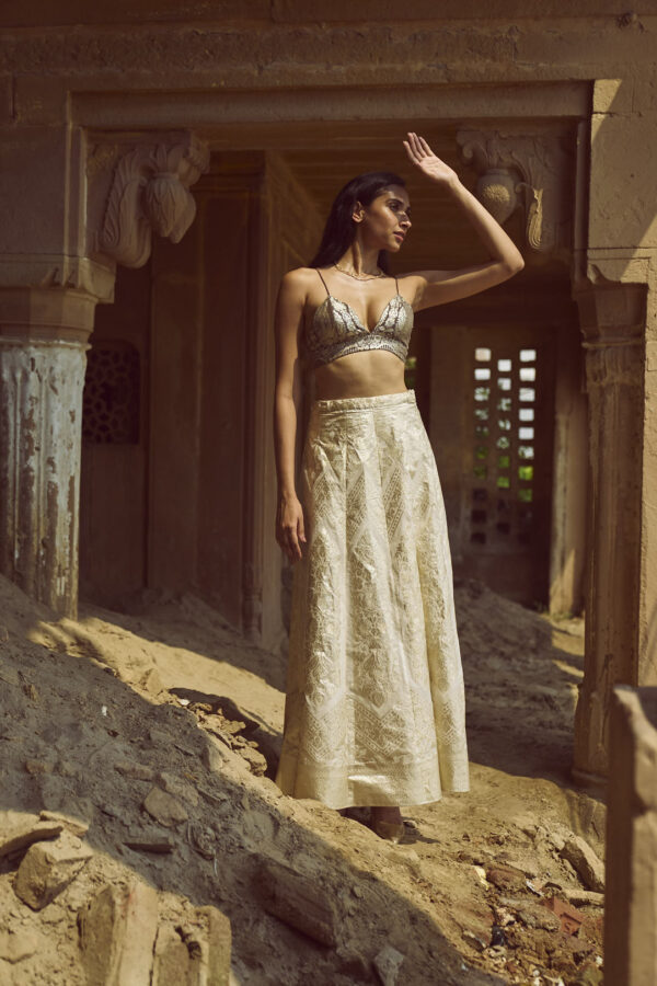 Brocade Bralette and Maxi Skirt Set - Image 9