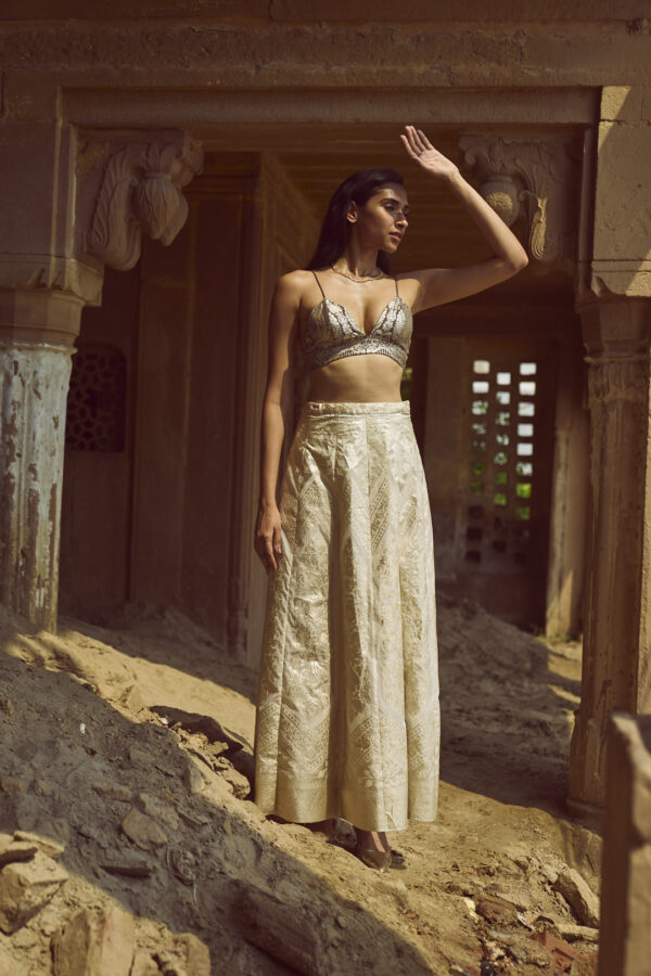 Brocade Bralette and Maxi Skirt Set - Image 10