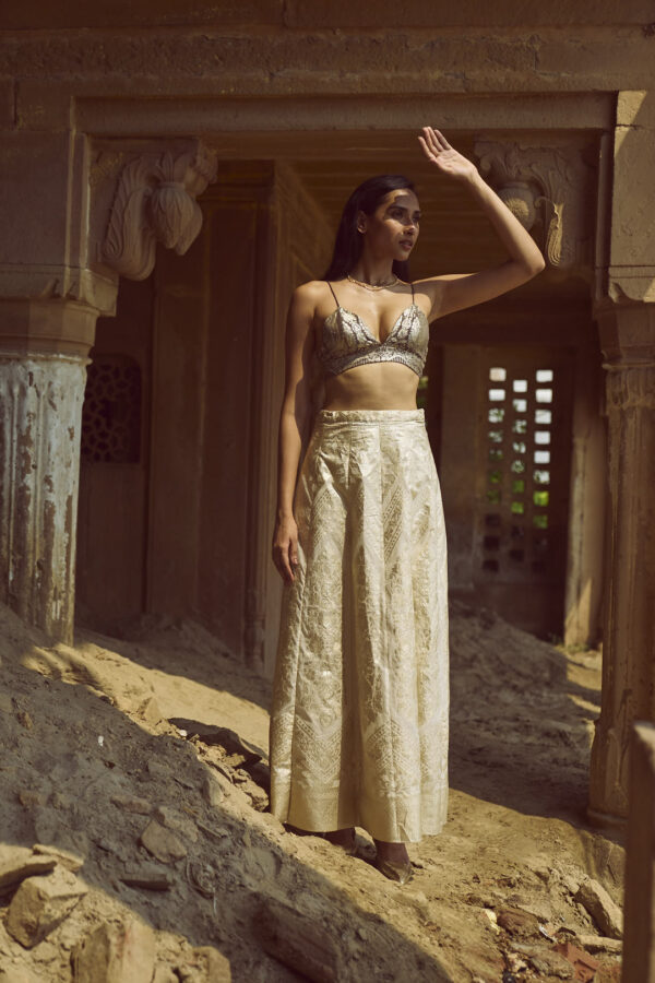 Brocade Bralette and Maxi Skirt Set - Image 11