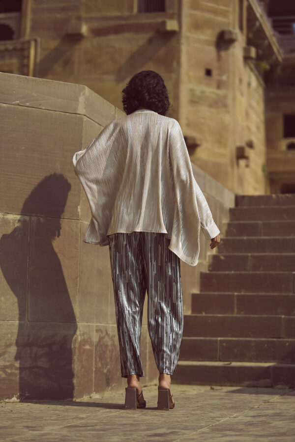 Boxy Foil Pleated Top - Image 16